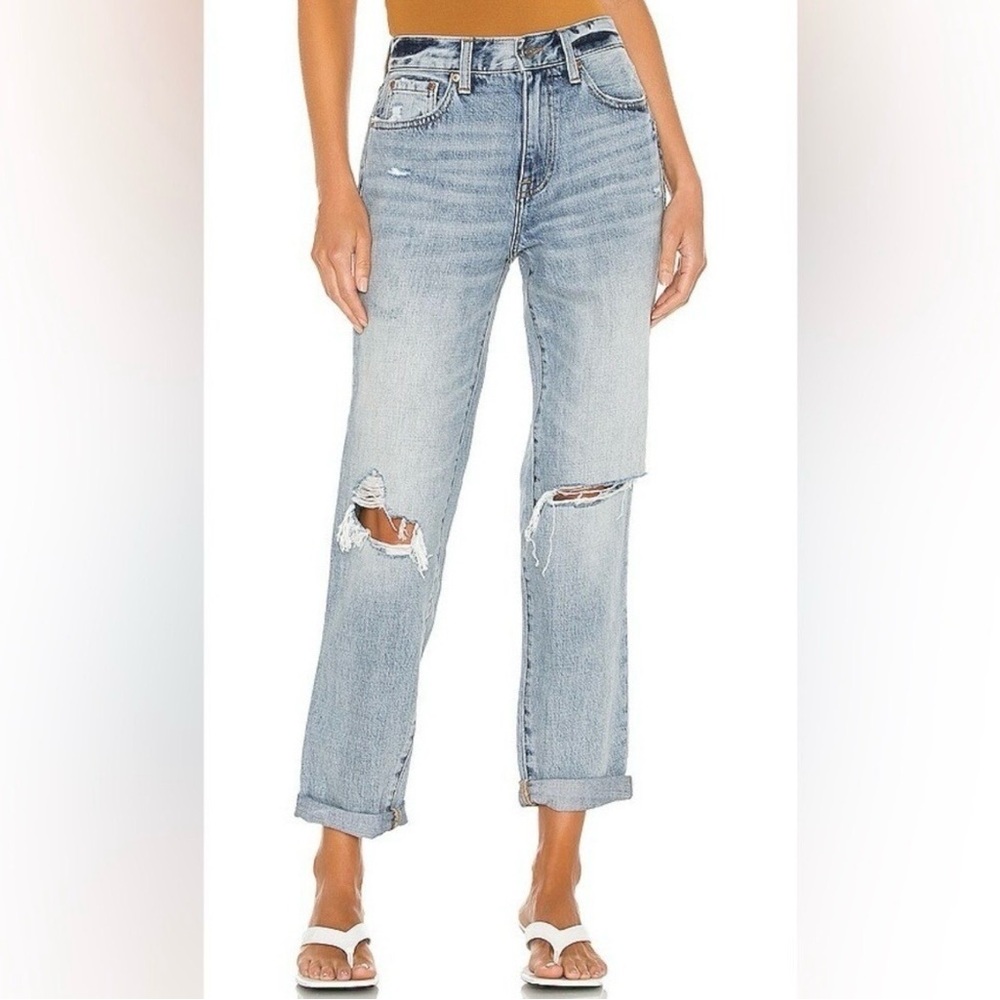 PISTOLA Denim Jeans Women's Size 28 Light Wash‎ Distressed Straight Leg